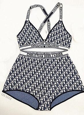 dior short and bra set